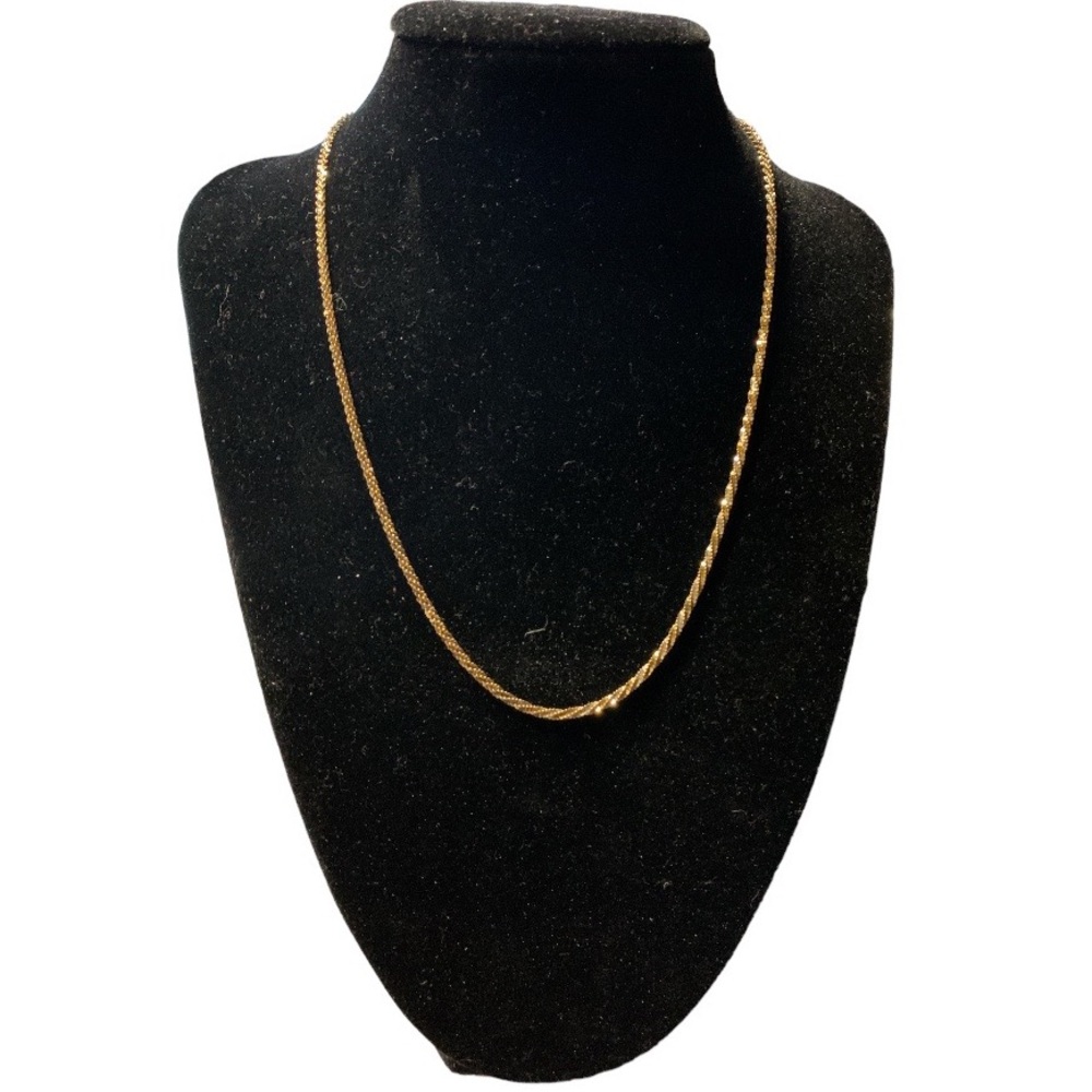 Danecraft 925 SS Sterling Silver 24K Gold Over SS Rope Tri Tone Chain Necklace